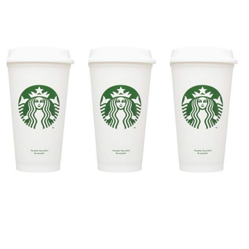 Starbucks Reusable Cups Recyclable Grande 16 Oz Plastic Travel To Go Coffee 3pcs