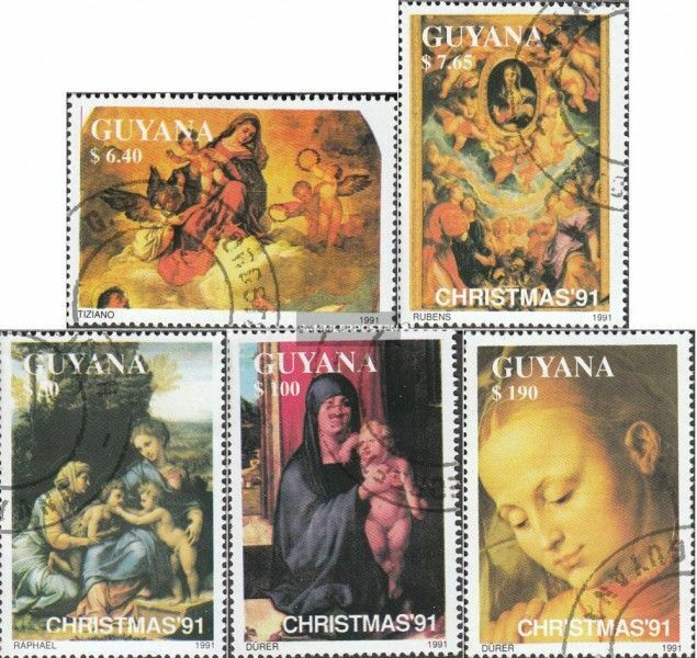 Guyana 3758-3762 (complete Issue) Used 1991 Christmas: Madonna