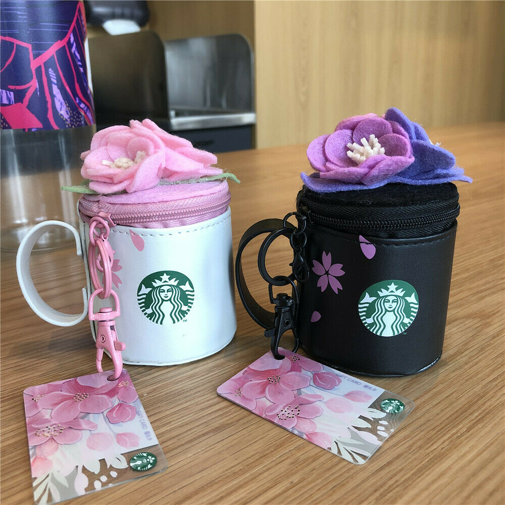 1pcs 2019 China Starbucks Cherry Blossom Mini Sr Kits Card Coin Bag Keychain