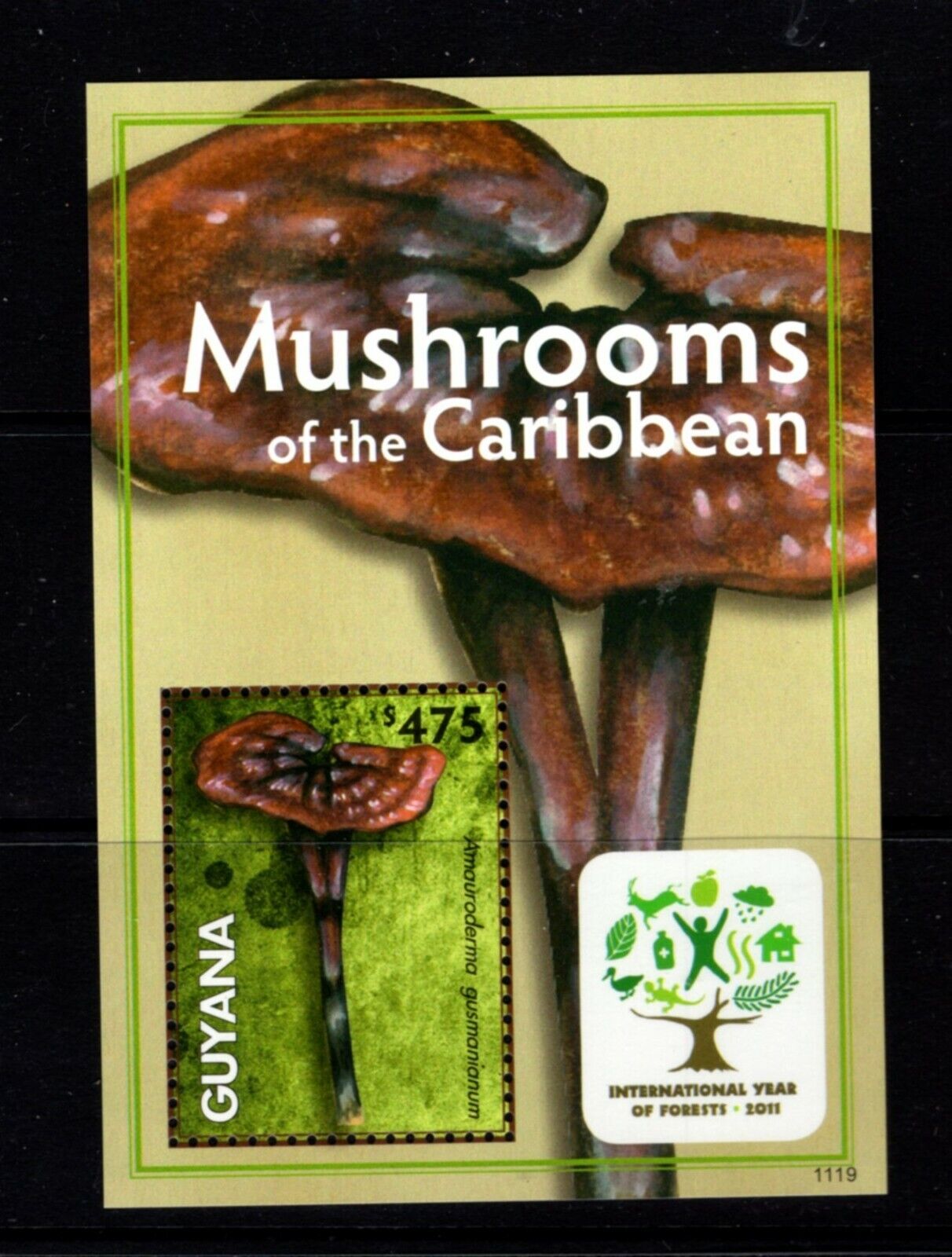Guyana #4090 (2011 Mushrooms Sheet) Vfmnh Cv $4.75